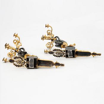 A pair of Empire style appliques, circa 1900.
