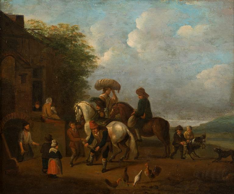 OKÄND KONSTNÄR 1700/1800-TAL, osignerad. Olja på uppfodrad duk 31 x 37 cm.