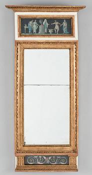 254. A late gustavian mirror. 18th Century.