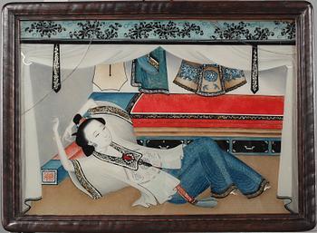 GLASMÅLNING, Kina, 1800-tal.