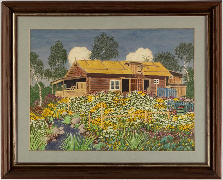 OSKAR BERGMAN, akvarell, signerad Oskar Bergman och daterad Risbyle Uppland juni 1945.