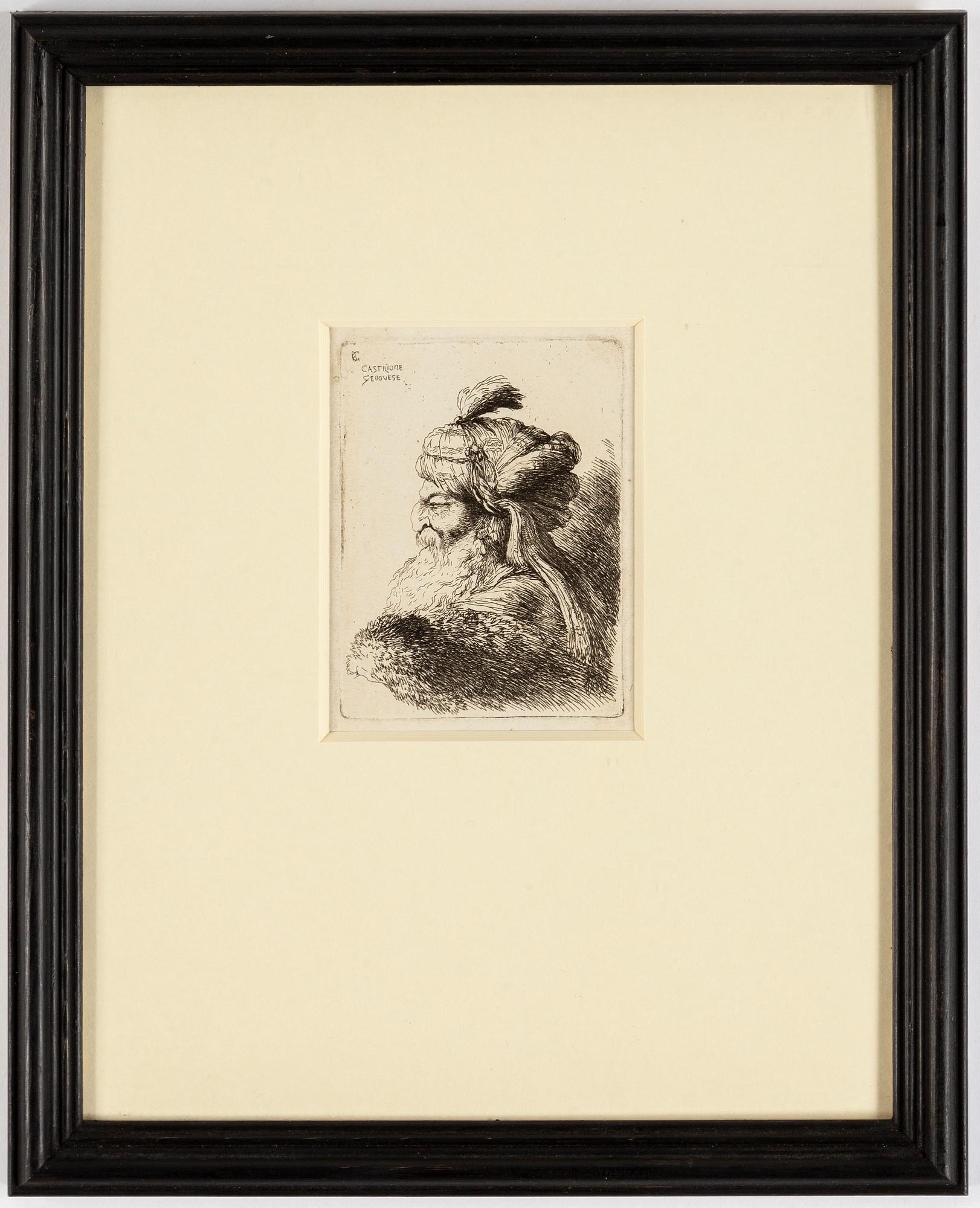 Giovanni Benedetto Castiglione, etching signed in plate.
