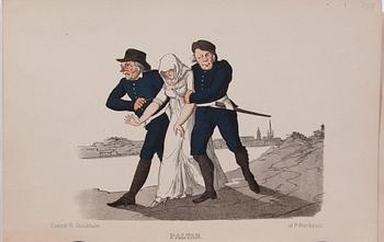 PARTI GRAFISKA BLAD samt TRYCK, ca 10 delar, 1800/1900-tal.