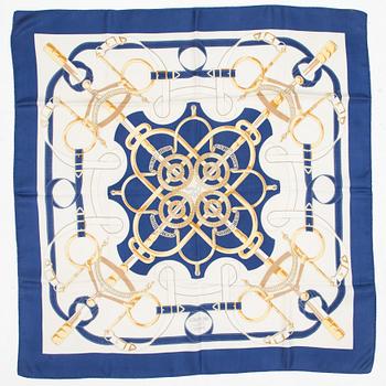 Hermès, "Eperon d'Or" silk scarf.
