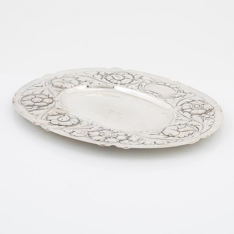 Presenterfat, silver, barockstil, GAB, Stockholm 1951.