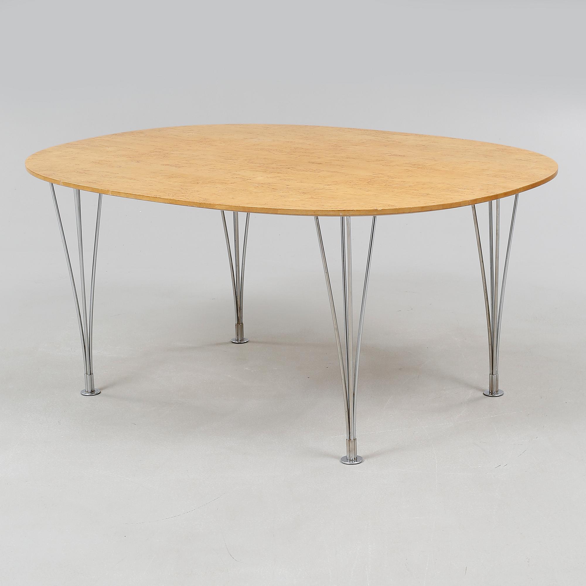 A dining table by Bruno Mathsson and Piet Hein, model "Superellips" for Mathsson Internation, late 20th century.