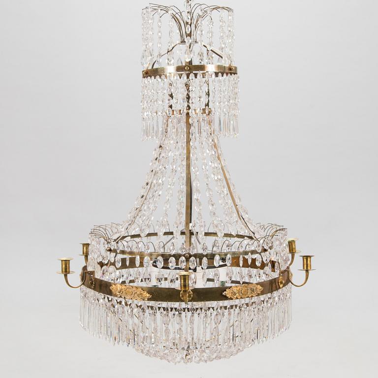 A late Empire chandelier from mid 19th century.