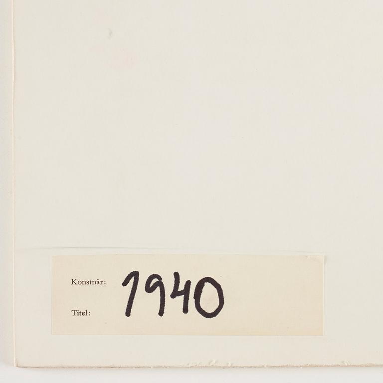 CO Hultén, blandteknik, signerad och utförd 1940.