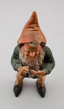 FIGUR, lergods, tomte, 1800-/1900-tal.