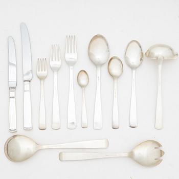 Jacob Ängman, a silver cutlery, model 'Rosenholm', GAB, Stockholm and Eskilstuna, some 1967 (111 pieces).