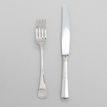 A 24-piece set of Latzko silver cutlery, Pest, Austro-Hungarian Empire 1878-1922.