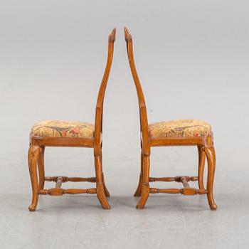 Six chairs, first half the 18th century.