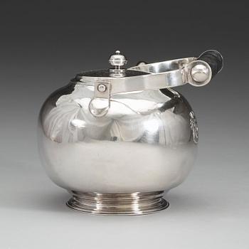 A Swedish 18th century parcel-gilt tea-pot, marks of Gustaf Stafhell d.ä., Stockholm 1739.