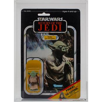 STAR WARS, Yoda, ROTJ 65 back-c, AFA 85 NM+, Kenner 1983.