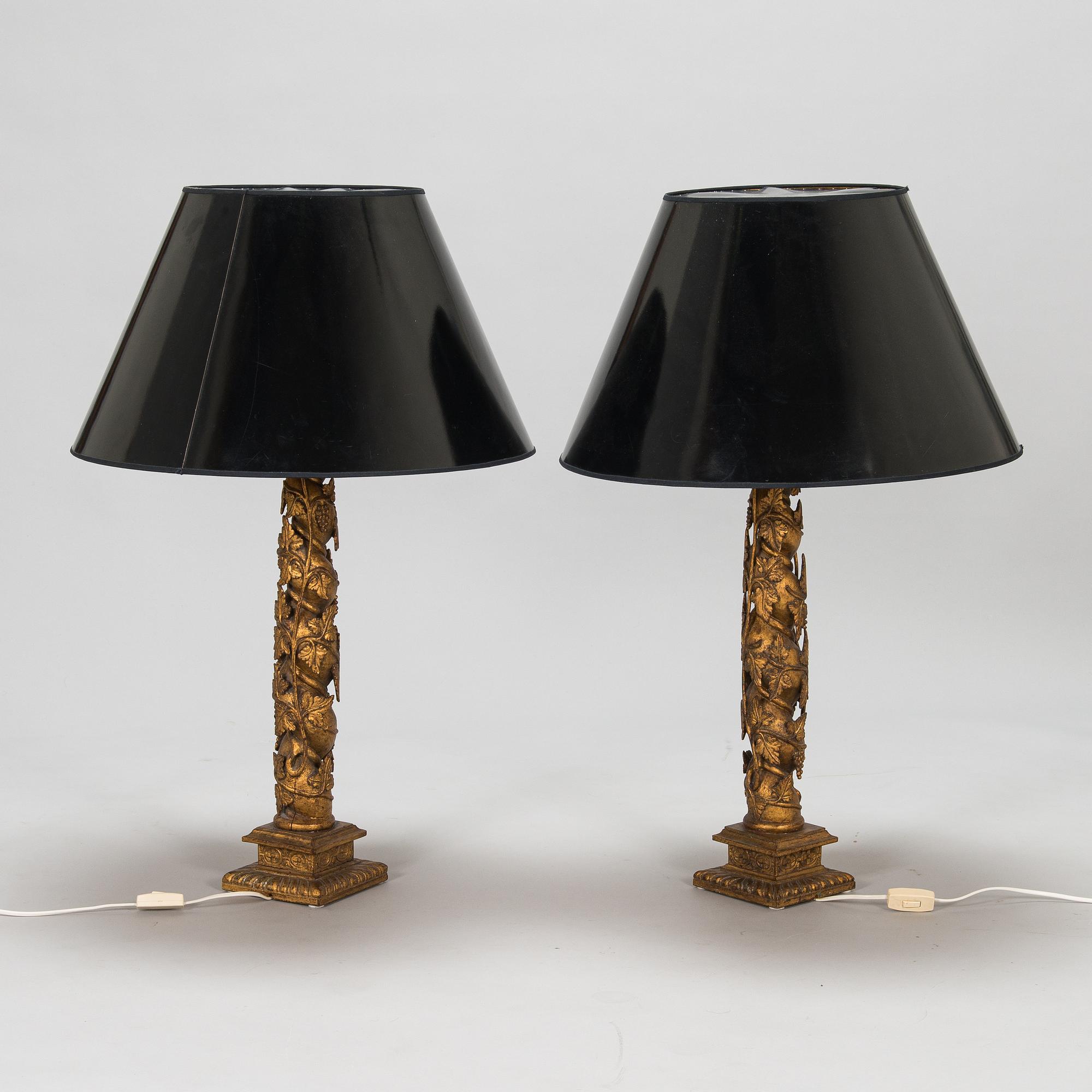 A pair of table lamps, late 20th century.