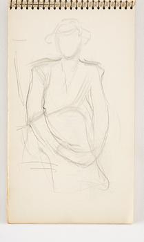 Lotte Laserstein, 4 skissböcker med blyertsteckningar.