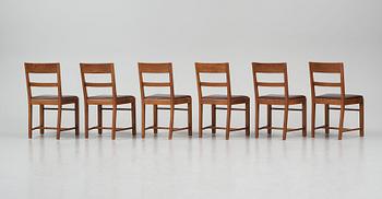 Oscar Nilsson, attributed to, a set of eight chairs (6+2), likely executed at Isidor Hörlin AB, Stockholm in the 1930s-40s.