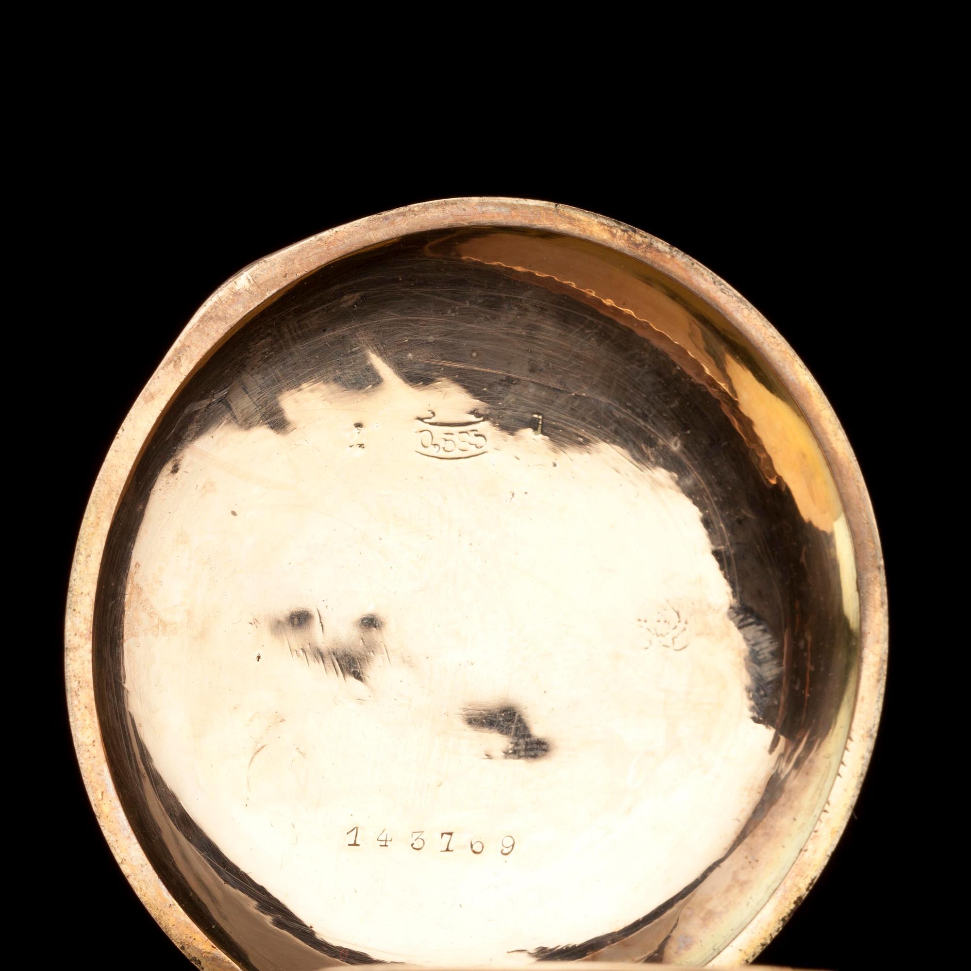 FICKUR, savonett 14K guld. Schwetziska stämplar, kring 1920.