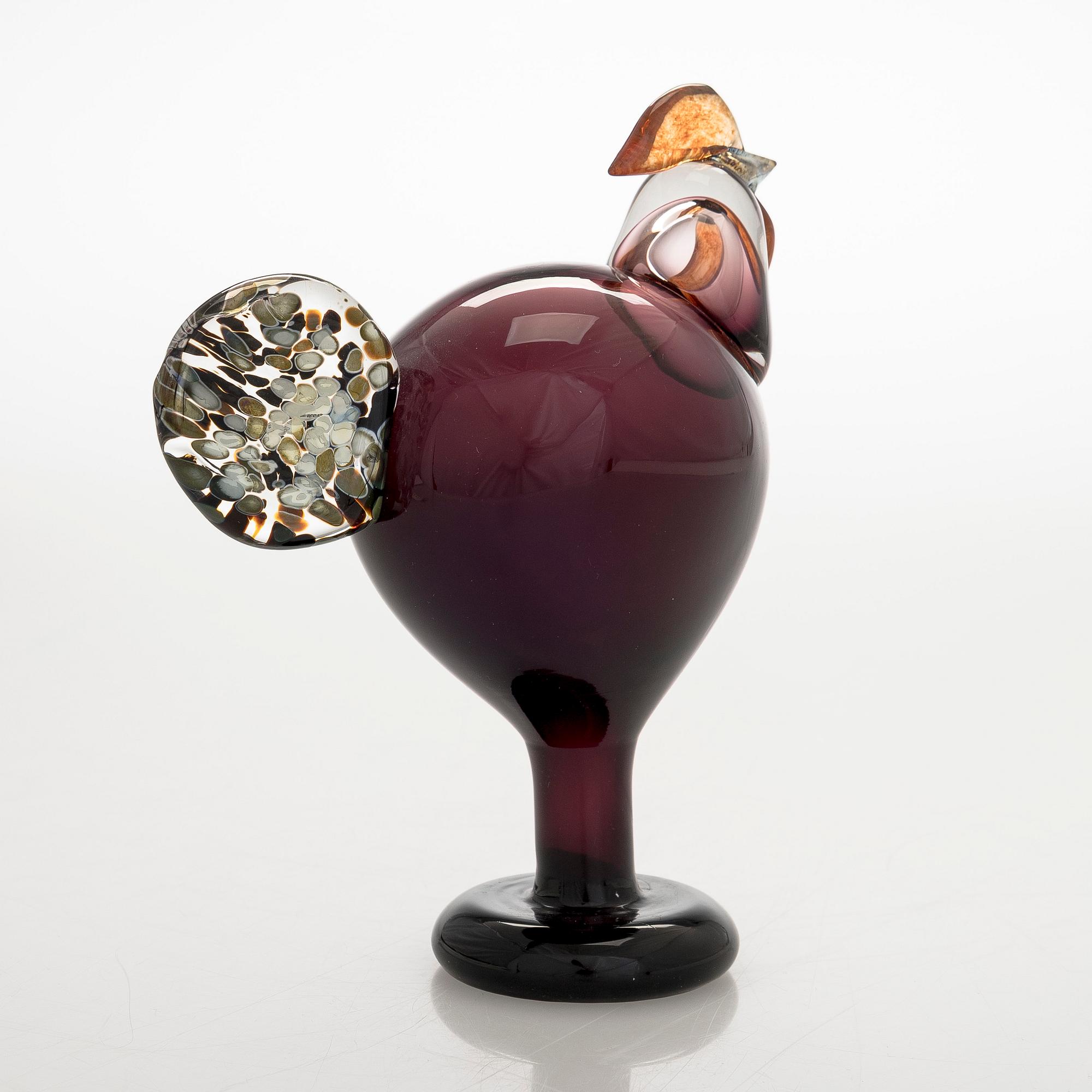 Oiva Toikka, lasilintu, signeerattu O. Toikka Nuutajärvi 1998.