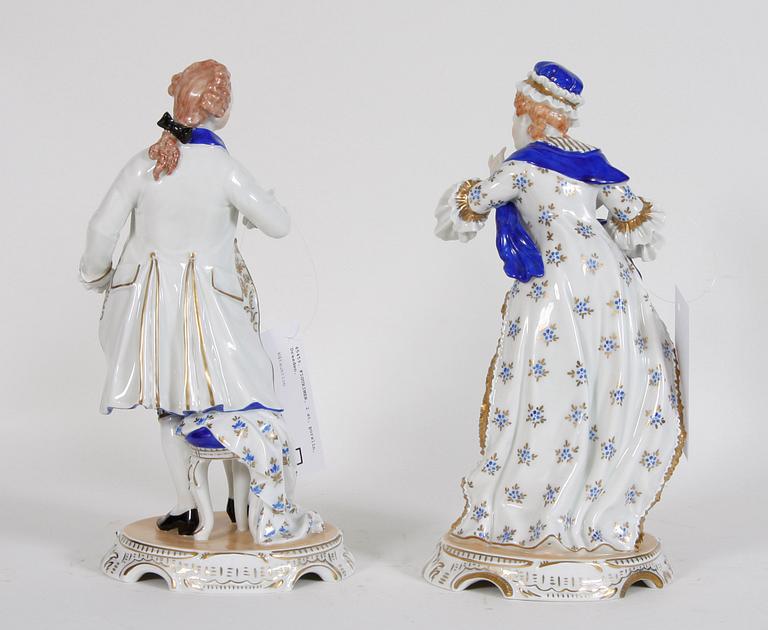 FIGURINER, 2 st, porslin, Dresden.
