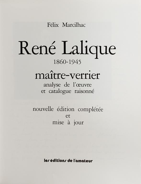 BOK, "René Lalique 1860-1945 maître-verrier analyse de l'oeuvre et catalogue raisonné", Félix Marcilhac, 1994.