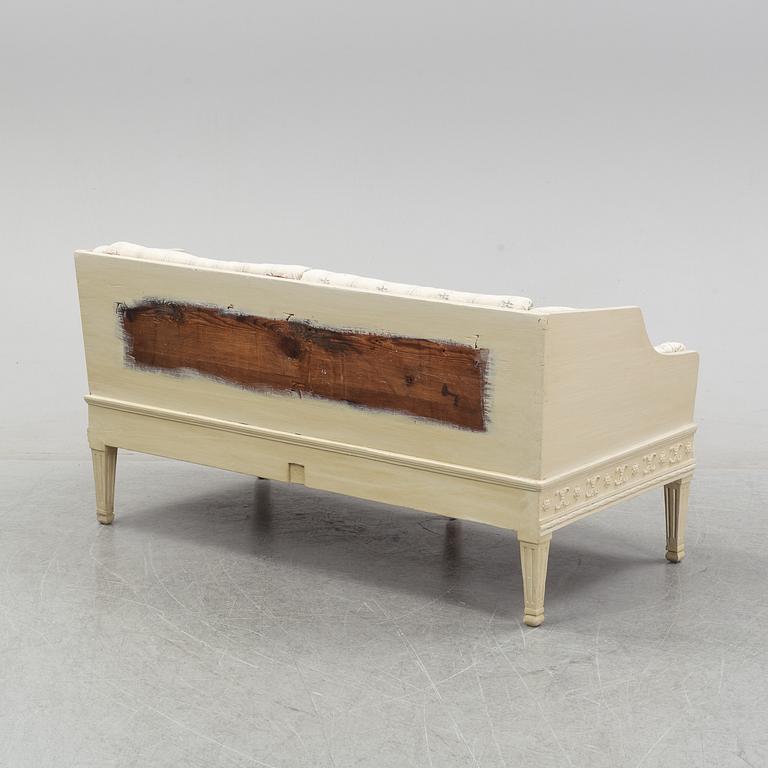 A Gustavian sofa, end of the 18th Century.