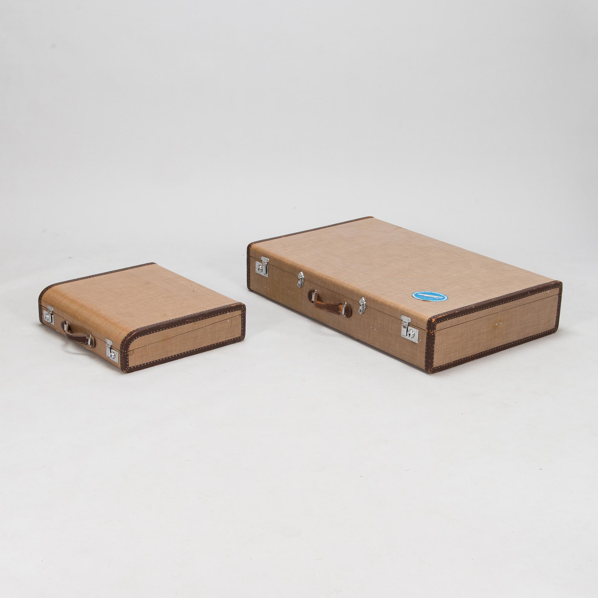 Resväskor, 2 st, Karl Baisch Autokofferfabrik, Tyskland, 1950-tal.