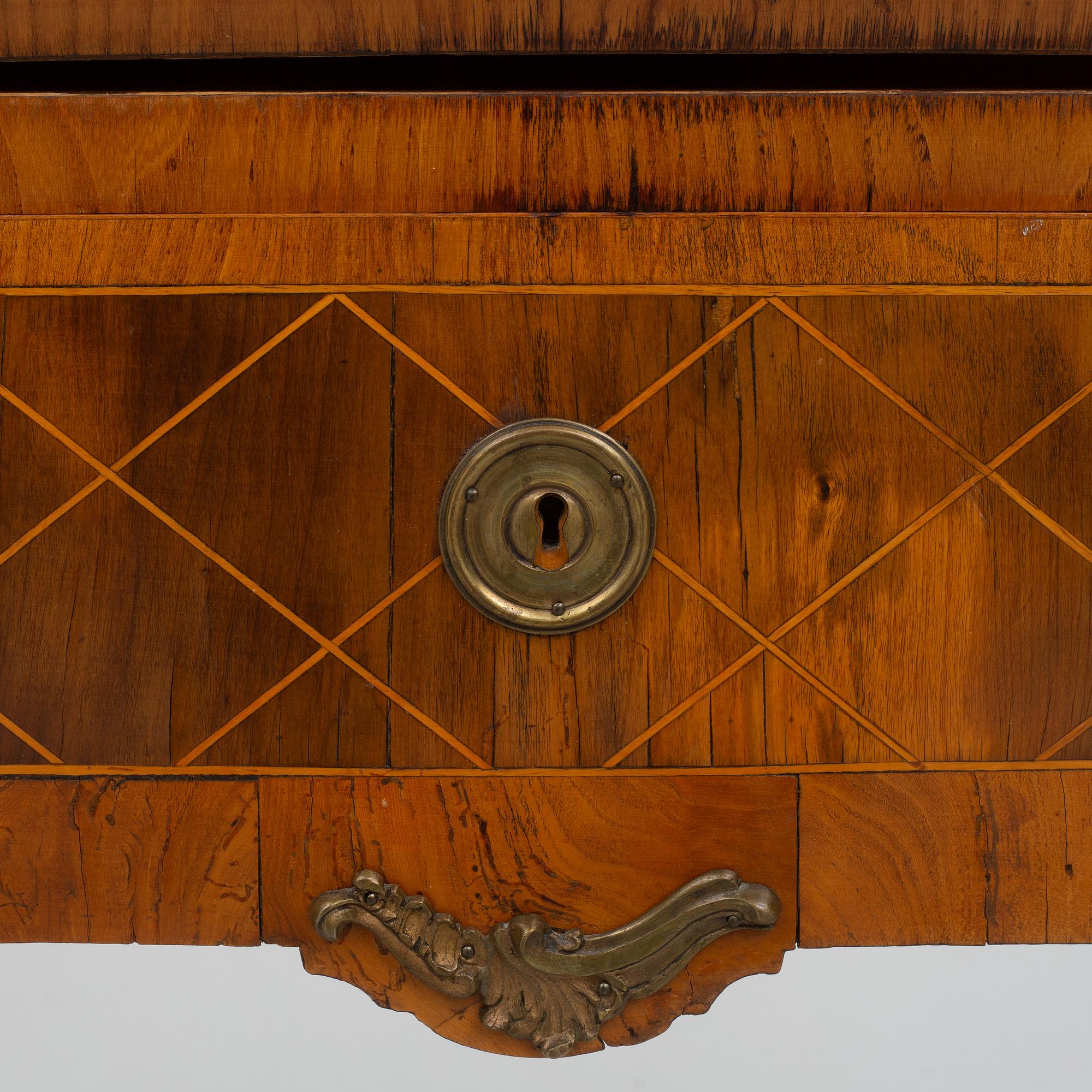 A Gustavian secretaire, late 18th century.