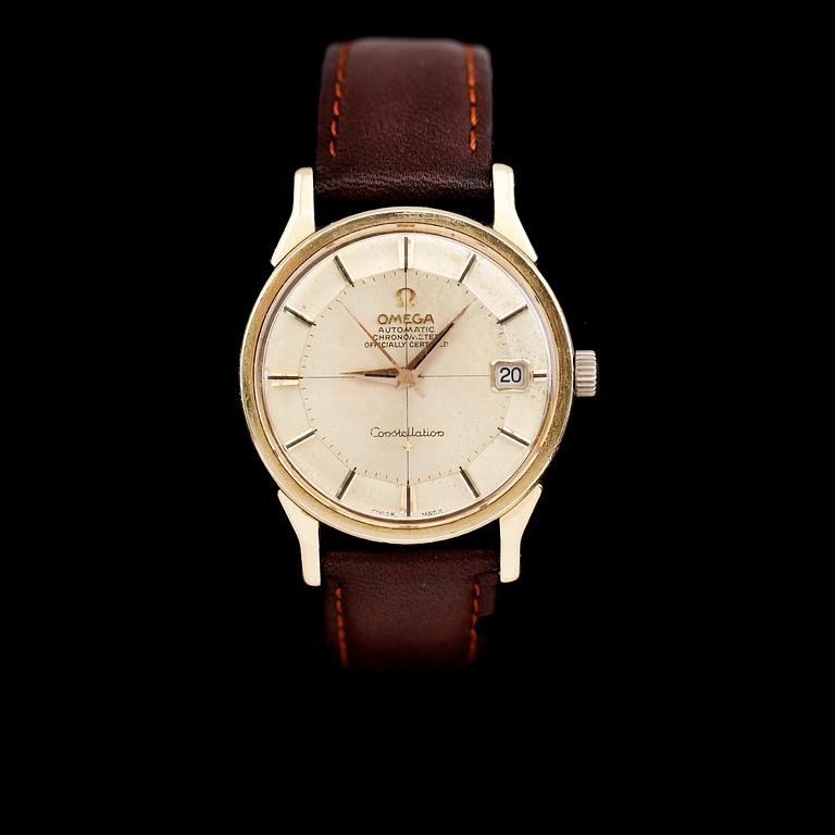 ARMBANDSUR, guld på stål, Omega, Automatic, Chronometer, Constellation.
