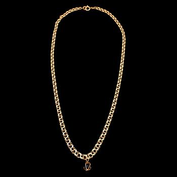 COLLIER MED HÄNGE, 18K guld, svenska stämplar, 1955. Total vikt ca 16 g.
