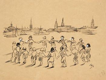 898. Lotte Laserstein, Children dancing in a ring.