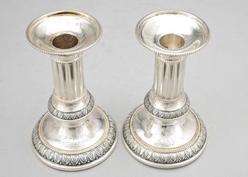Ljusstakar 2 par, silver, Turku/Åbo, Finland. 1900-talets mitt.