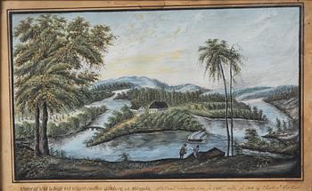 Swedish artist, "View of Näs located by the road between Gothenburg and Alingsås," dated 1808.