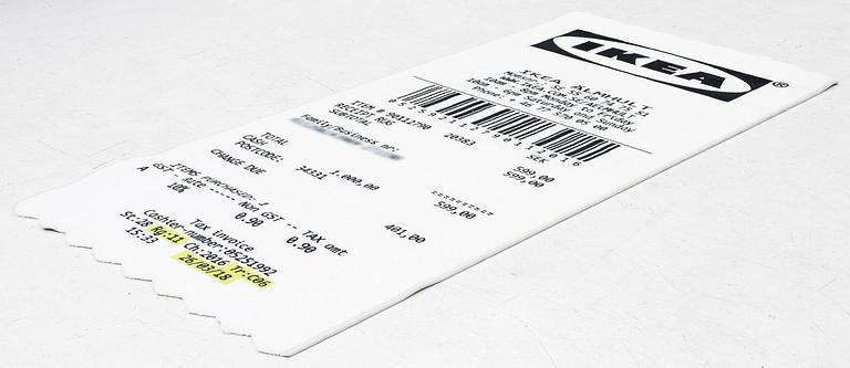 Virgil Abloh, a carpet, 'kvitto' ('Receipt'), IKEA x Virgil Abloh, the 'MARKERAD' collection, c. 200 x 90 cm.