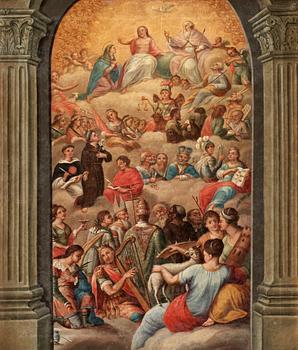 448. OKÄND KONSTNÄR, olja på duk, italiensk skola, 1700/1800-tal.