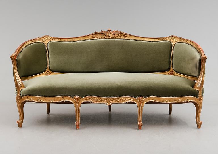 SOFFA, rokokostil, omkring år 1900.
