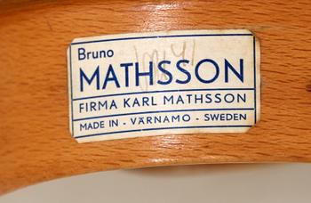 FÅTÖLJ, "Eva",  hög rygg, Bruno Mathsson för Karl Mathsson. 1950-tal.