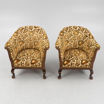 A pair of armchairs, 1920's.
