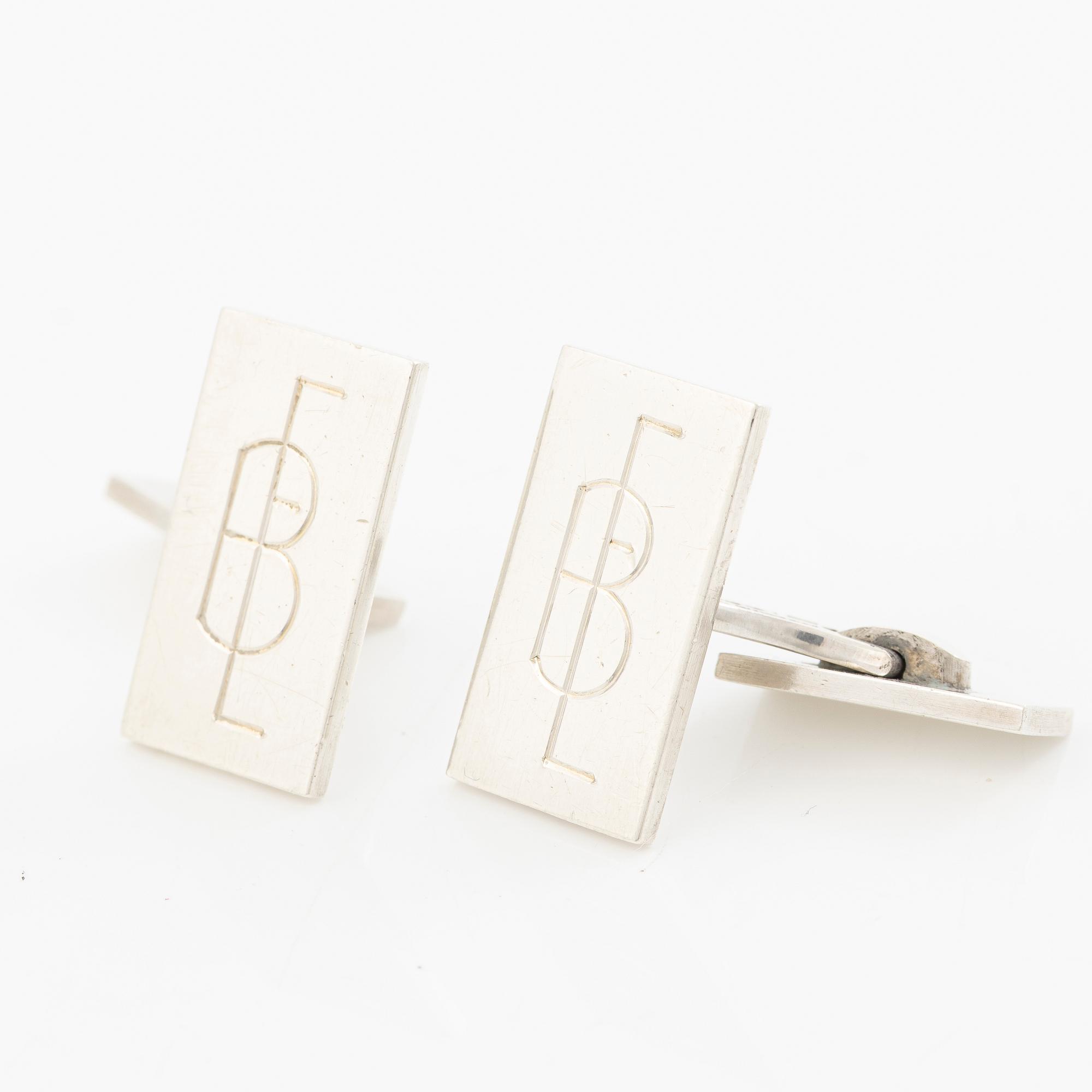 Wiwen Nilsson, A pair of cufflinks with monogram engraving, Lund, 1961.
