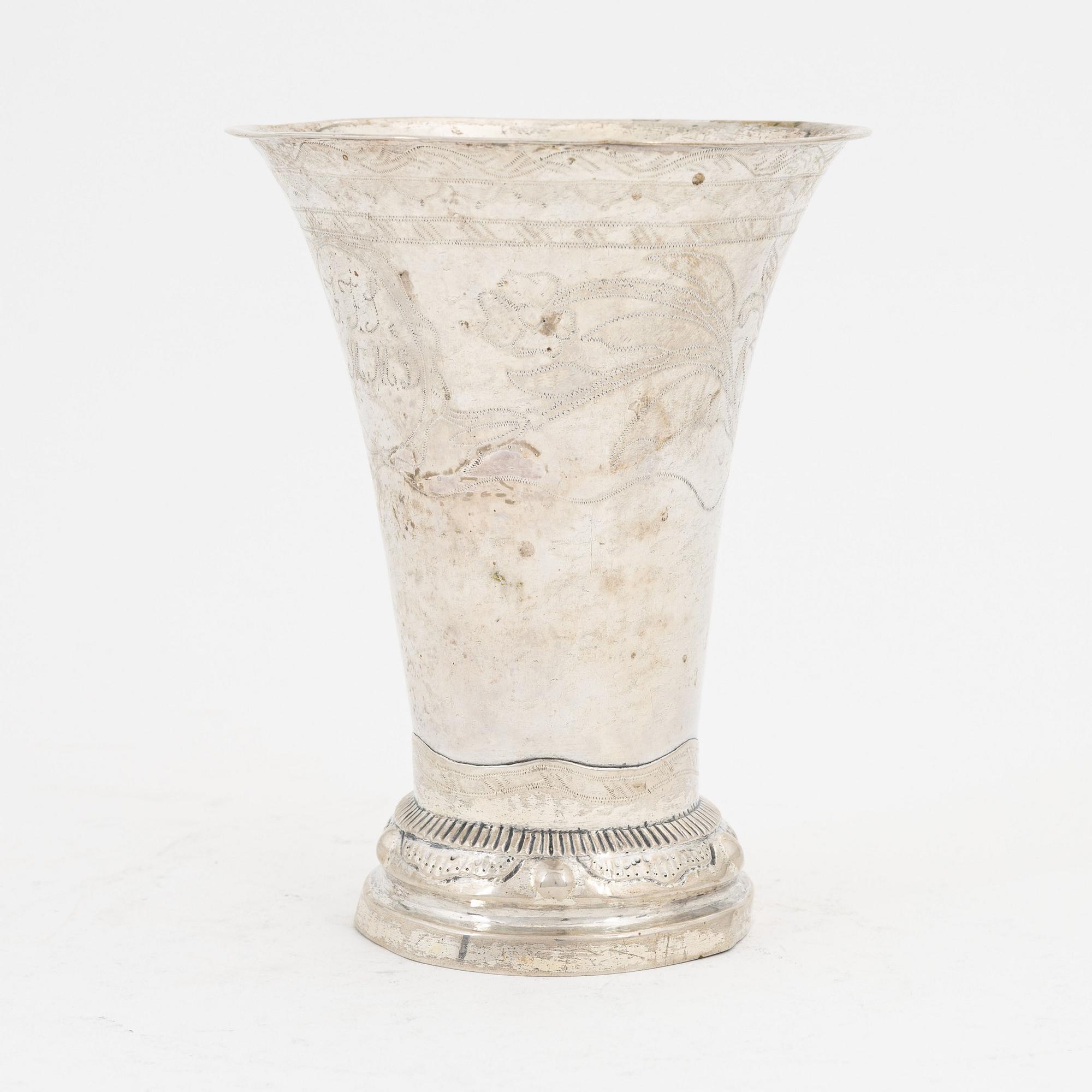 A silver beaker, mark of Sven Christoffer Holmström, Ulricehamn 1808.