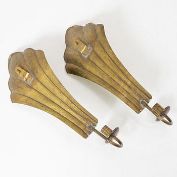 Carl Gustaf Ericsson, wall sconces, a pair, brass, Arvika.