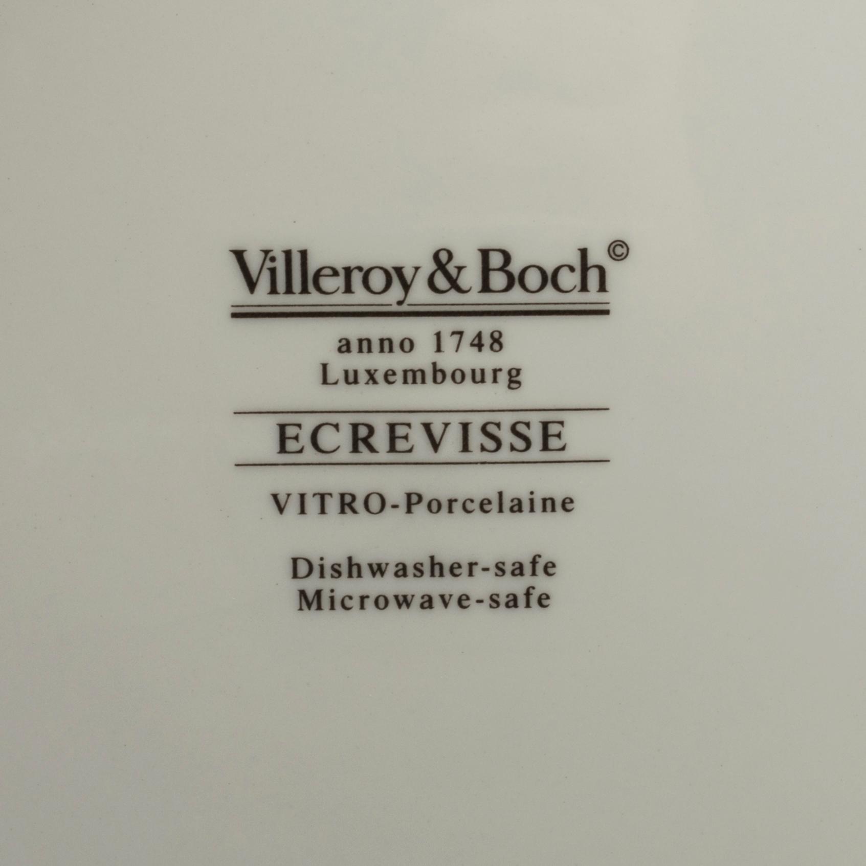 TALLRIKAR, 12 st, "Ecrevisse", Villeroy & Boch Tyskland 1900-talets senare del porslin.