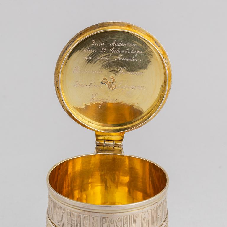 A Russian silver tankard, Moscow 1860.