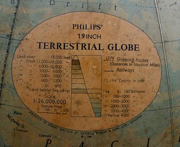 JORDGLOB, George Philip & Sons, London, England, omkring år 1900, större modell.