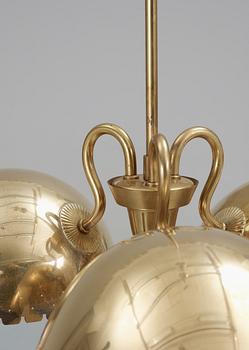 A brass ceiling lamp, probably by Bertil Brisborg, Sweden 1950's.