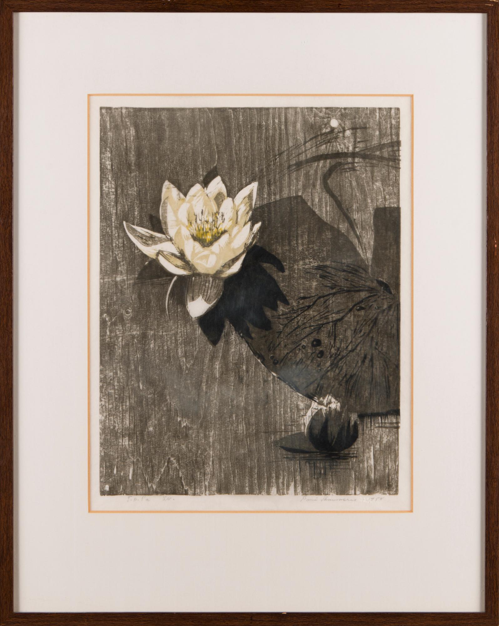 ONNI MANSNERUS, puupiirros, signeerattu ja päivätty 1958.