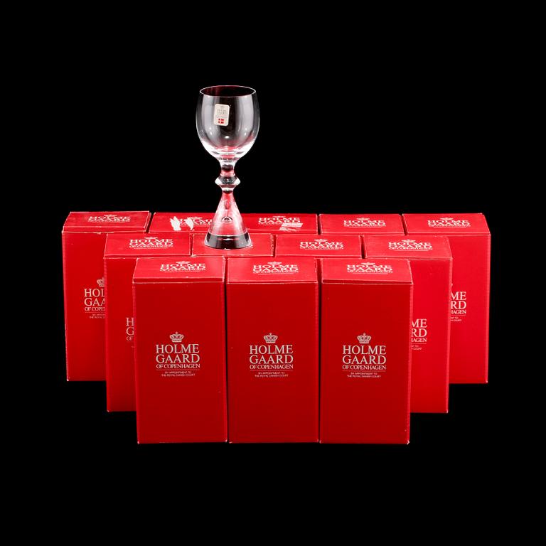 PORTVINS-/SHERRYGLAS, 12 st, "Prince", Holmegaard, 1900-talets andra hälft.