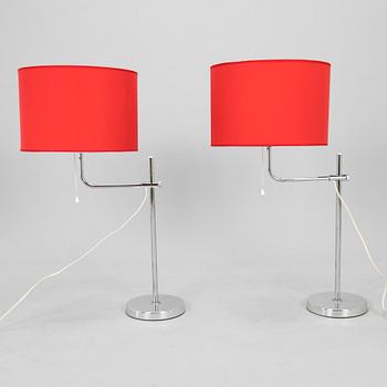 A pair of 1970s/80s tablelamps 'B-1422, Bergboms, Sweden.