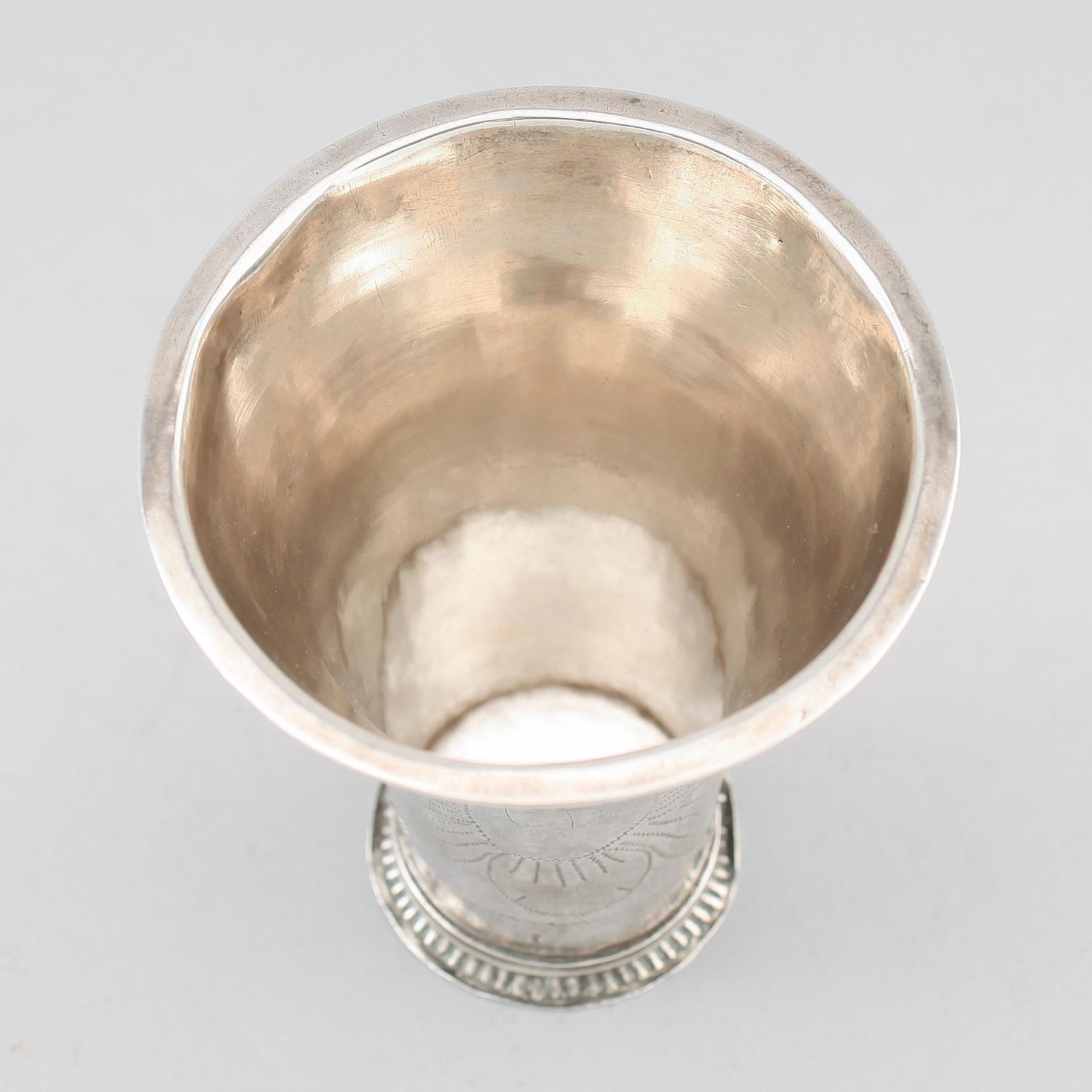 BÄGARE, silver, ISL, 1700-/1800-tal. Vikt ca 48 g.