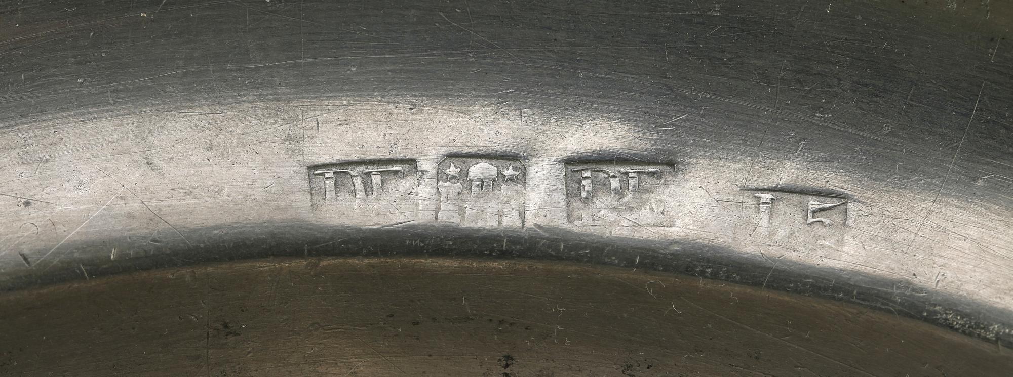 PARTI TENN, 6 delar, både svenska och utländska stämplar, 1800-tal.